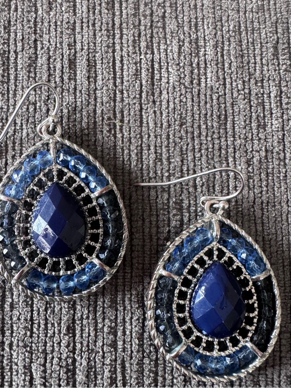 Blue Teardrop Dangle Earrings - Women's Fashion Jewelry